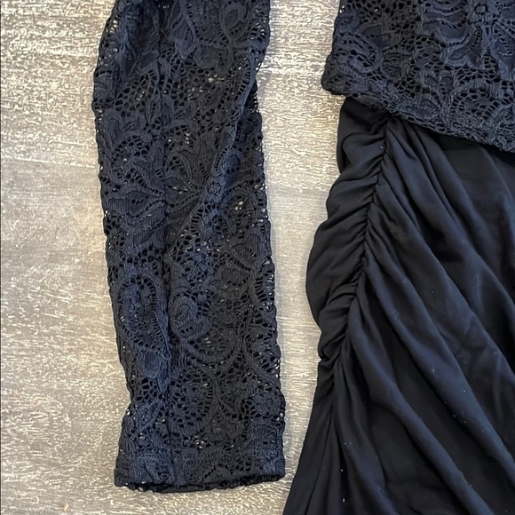 Maternity Black Bodycon with Longsleeve Lace Overlay Dress Size XS - Picture 10 of 12